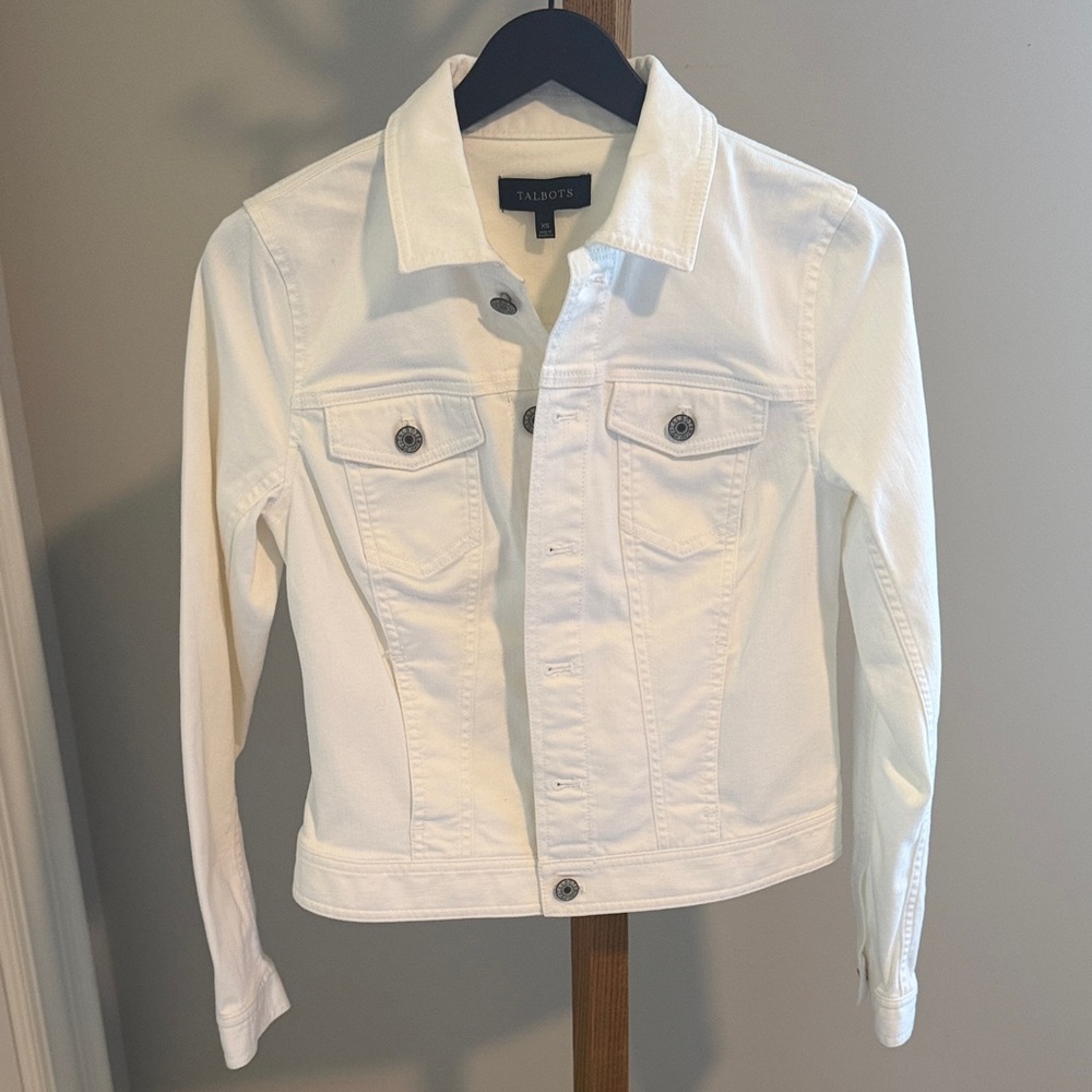 Talbots White Denim Jean Jacket - Classic Button-Front